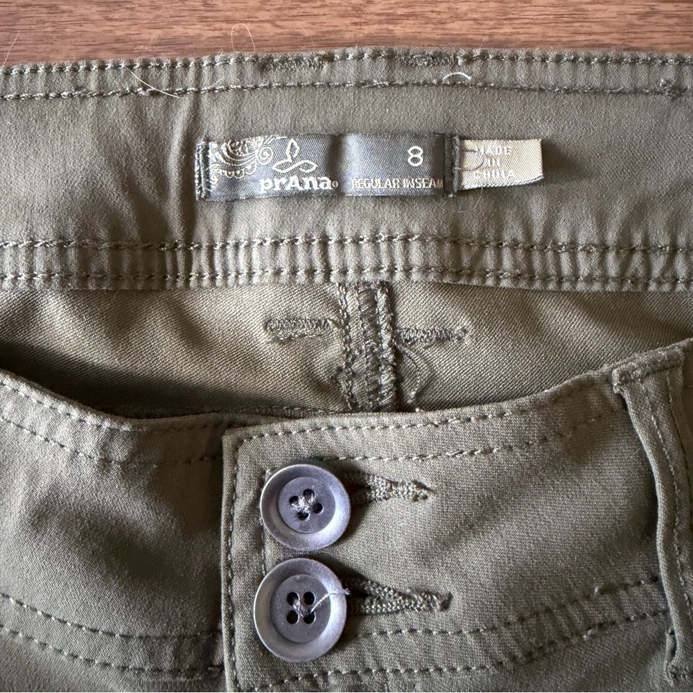 prAna Halle Pants Olive Green Utility Hiking Stretch Zion Women’s 8 - Picture 4 of 16
